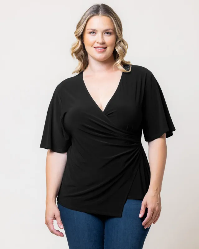 Stella Faux Wrap Top - Sale! sold by Kiyonna