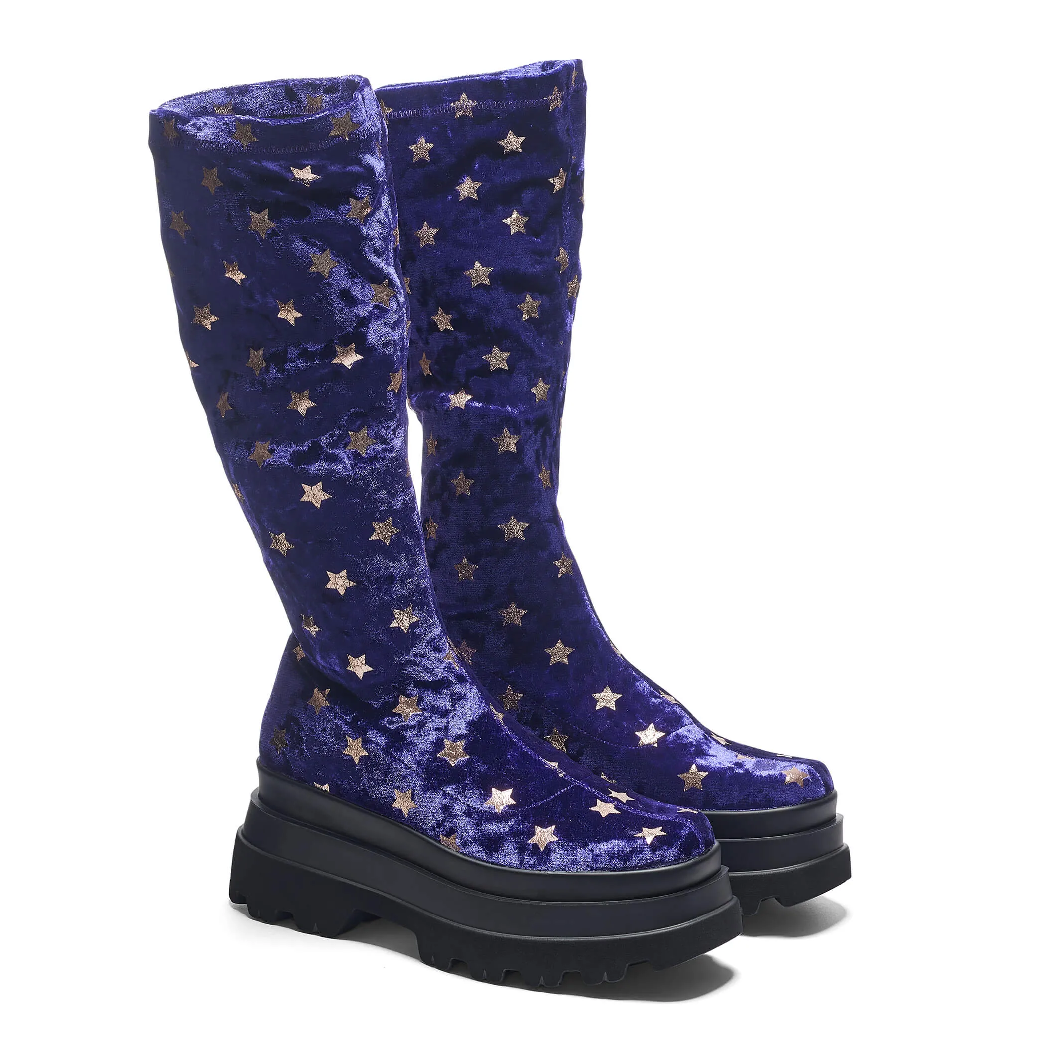 Celestial Dusk Trident Velvet Long Boots - Spellbound Purple sold by Koi Footwear product image thumbnail 3