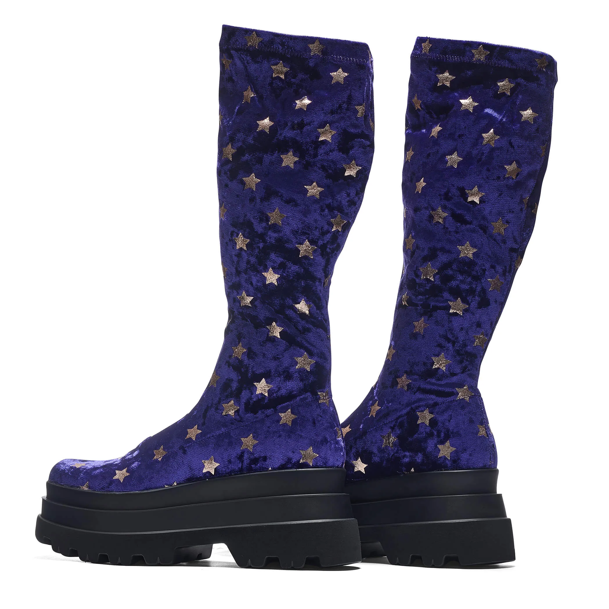 Celestial Dusk Trident Velvet Long Boots - Spellbound Purple sold by Koi Footwear product image thumbnail 4