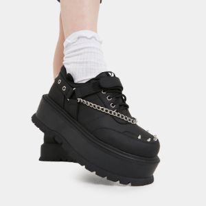 Retrograde Rebel Black Platform Shoes sold by Koi Footwear