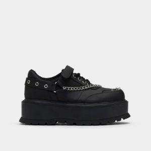 Retrograde Rebel Black Platform Shoes sold by Koi Footwear