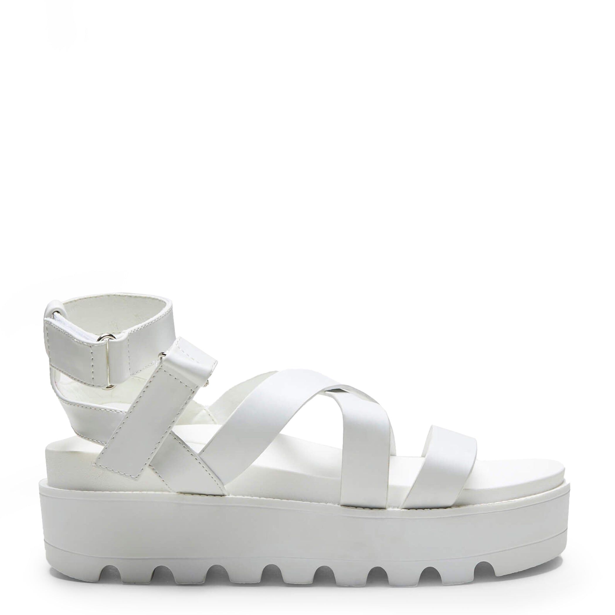 CRIX White Chunky Flatform Sandals sold by Koi Footwear