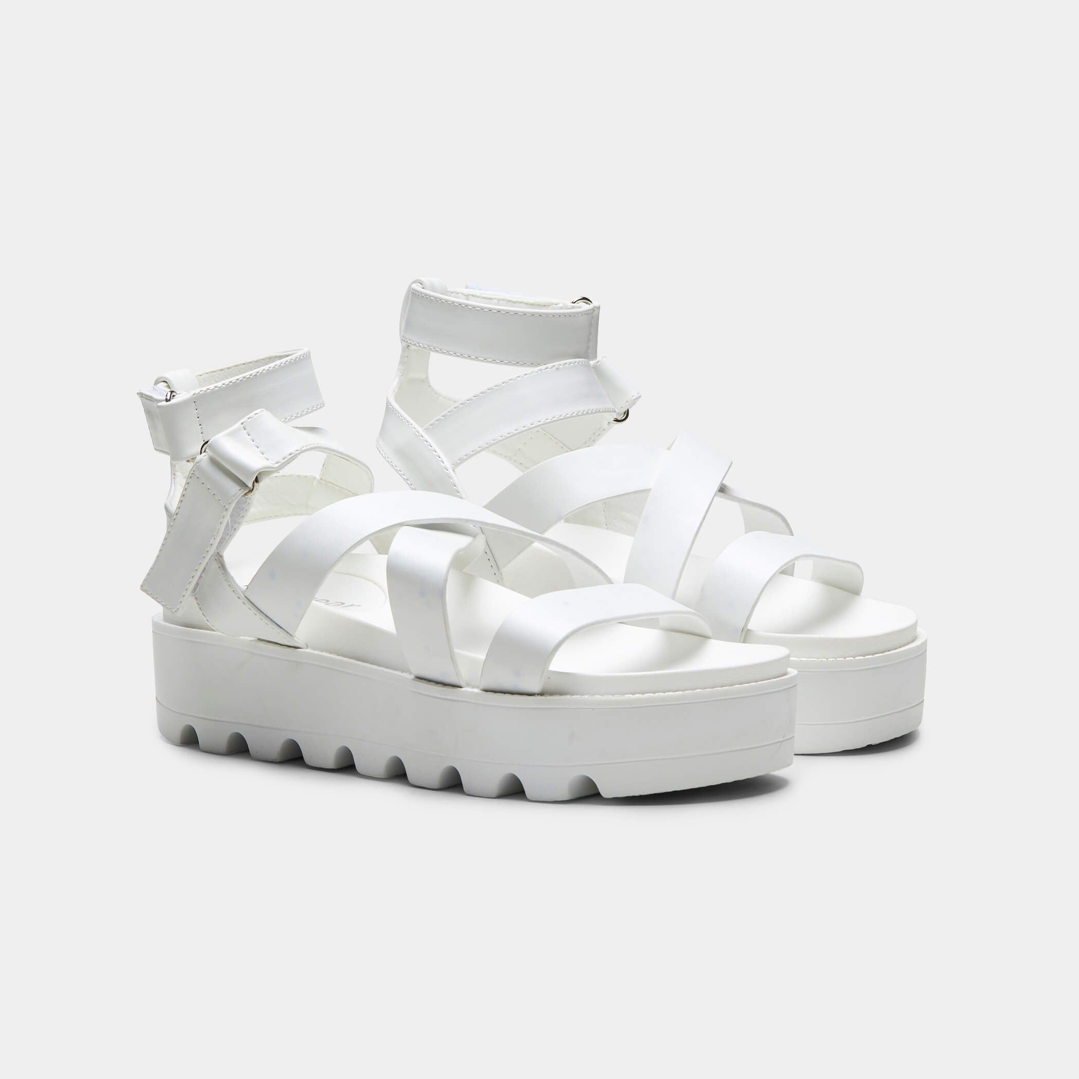 CRIX White Chunky Flatform Sandals sold by Koi Footwear product image thumbnail 4