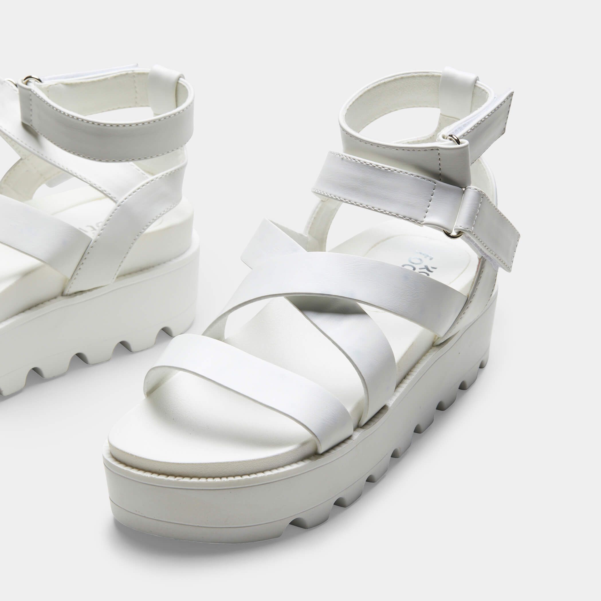 CRIX White Chunky Flatform Sandals sold by Koi Footwear product image thumbnail 3