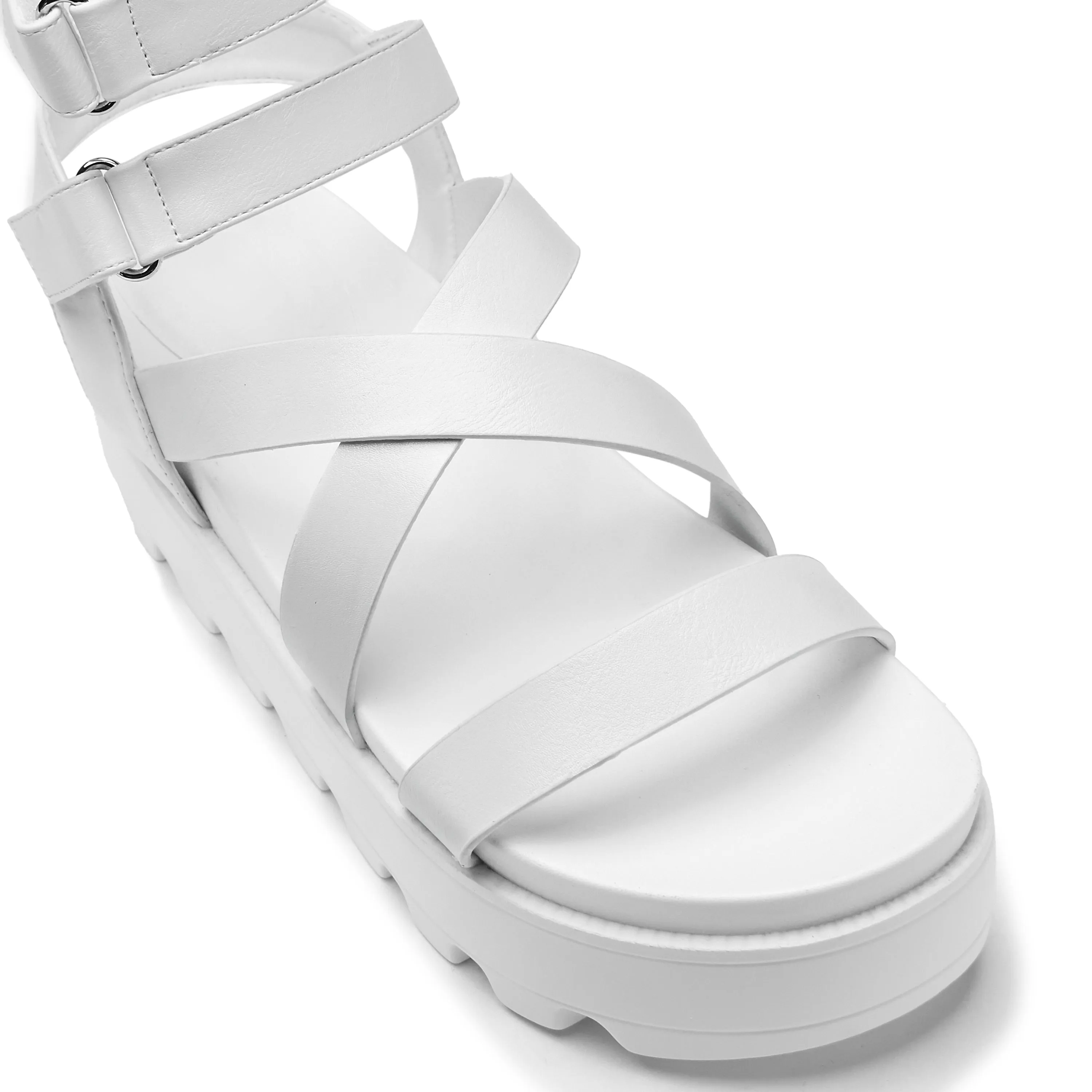 CRIX White Chunky Flatform Sandals sold by Koi Footwear product image thumbnail 4
