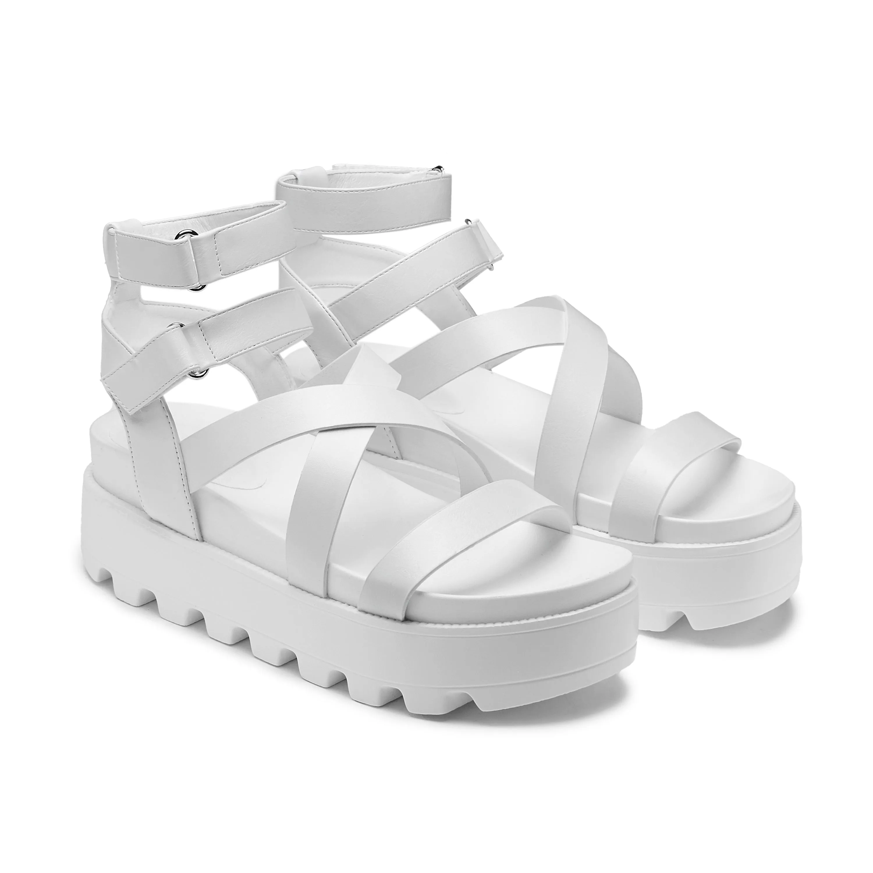 CRIX White Chunky Flatform Sandals sold by Koi Footwear product image thumbnail 5