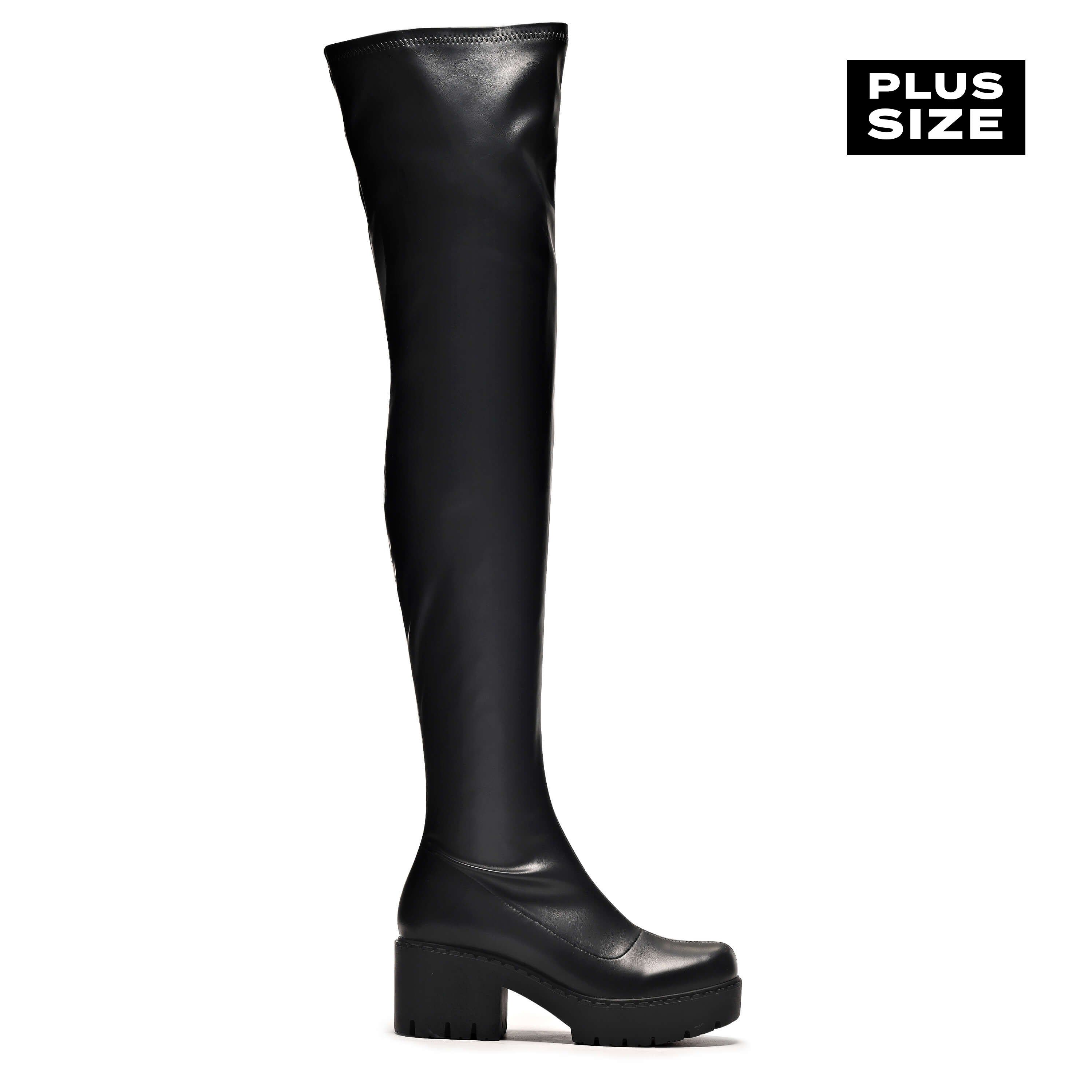 The Balanced UniFlex Plus Size Thigh High Boots sold by Koi Footwear