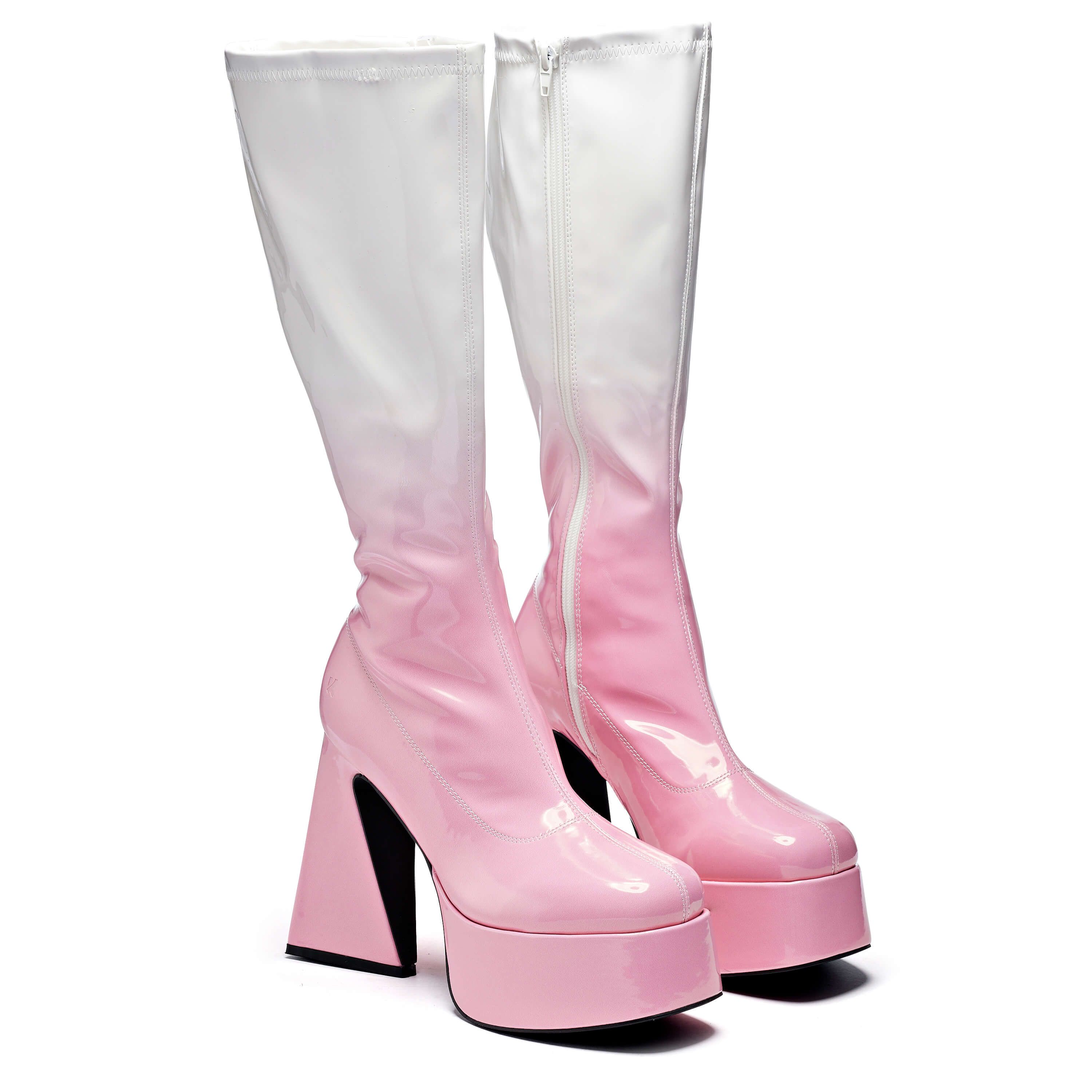 Raspberry Ripple Heeled Long Boots sold by Koi Footwear product image thumbnail 5