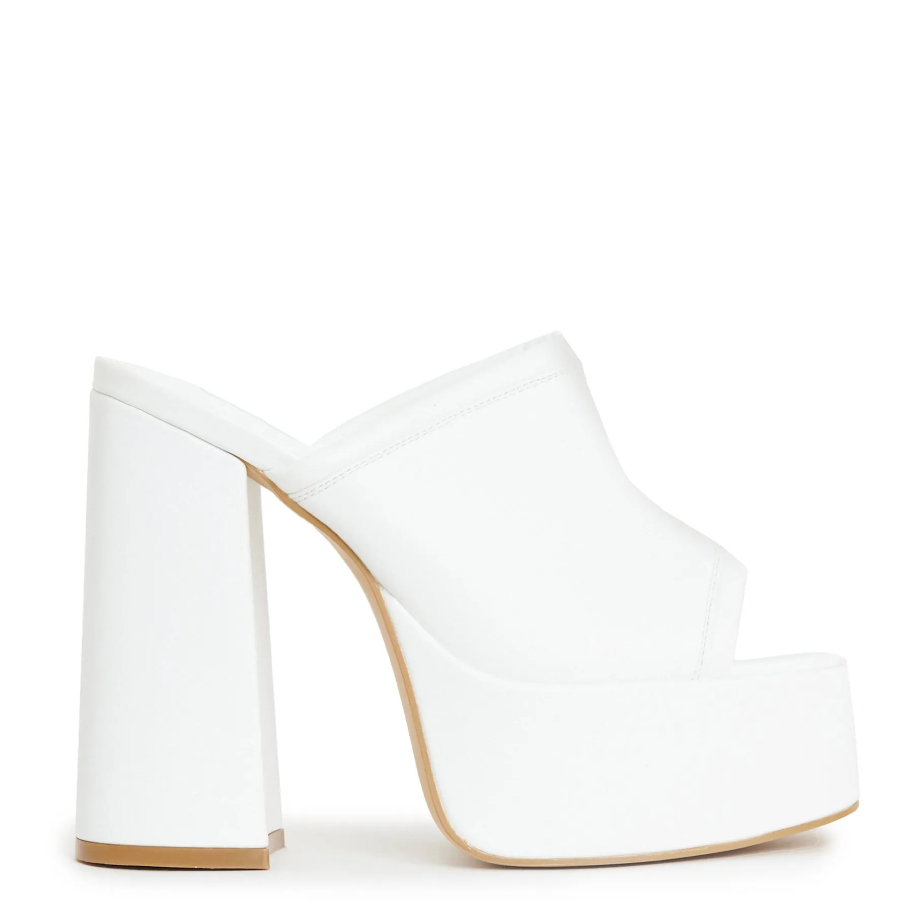 Balsa White Heeled Mules Parallel