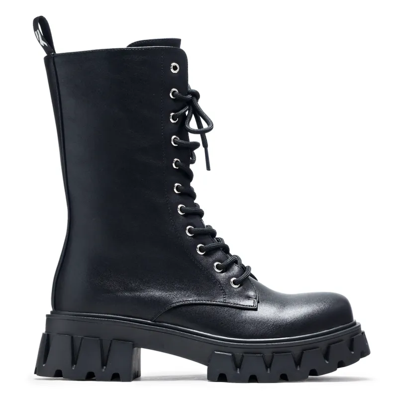 Siren Tall Lace Up Boots - Black sold by Koi Footwear