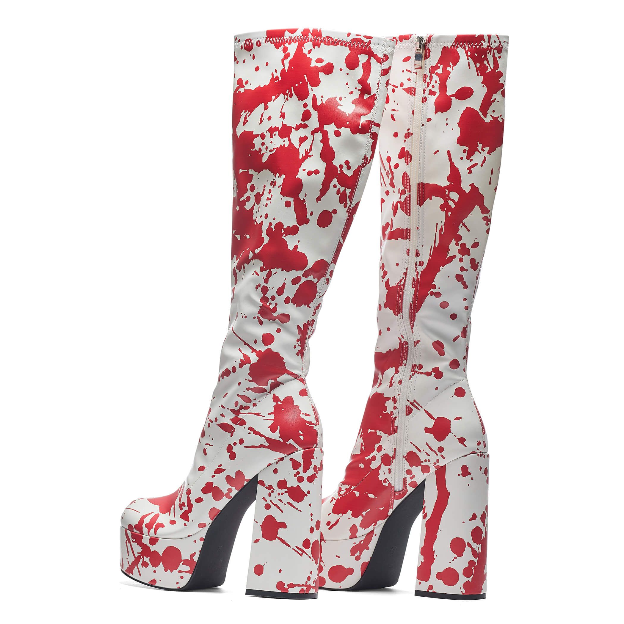 Blood Boiler Platform Heeled Boots - White sold by Koi Footwear product image thumbnail 4