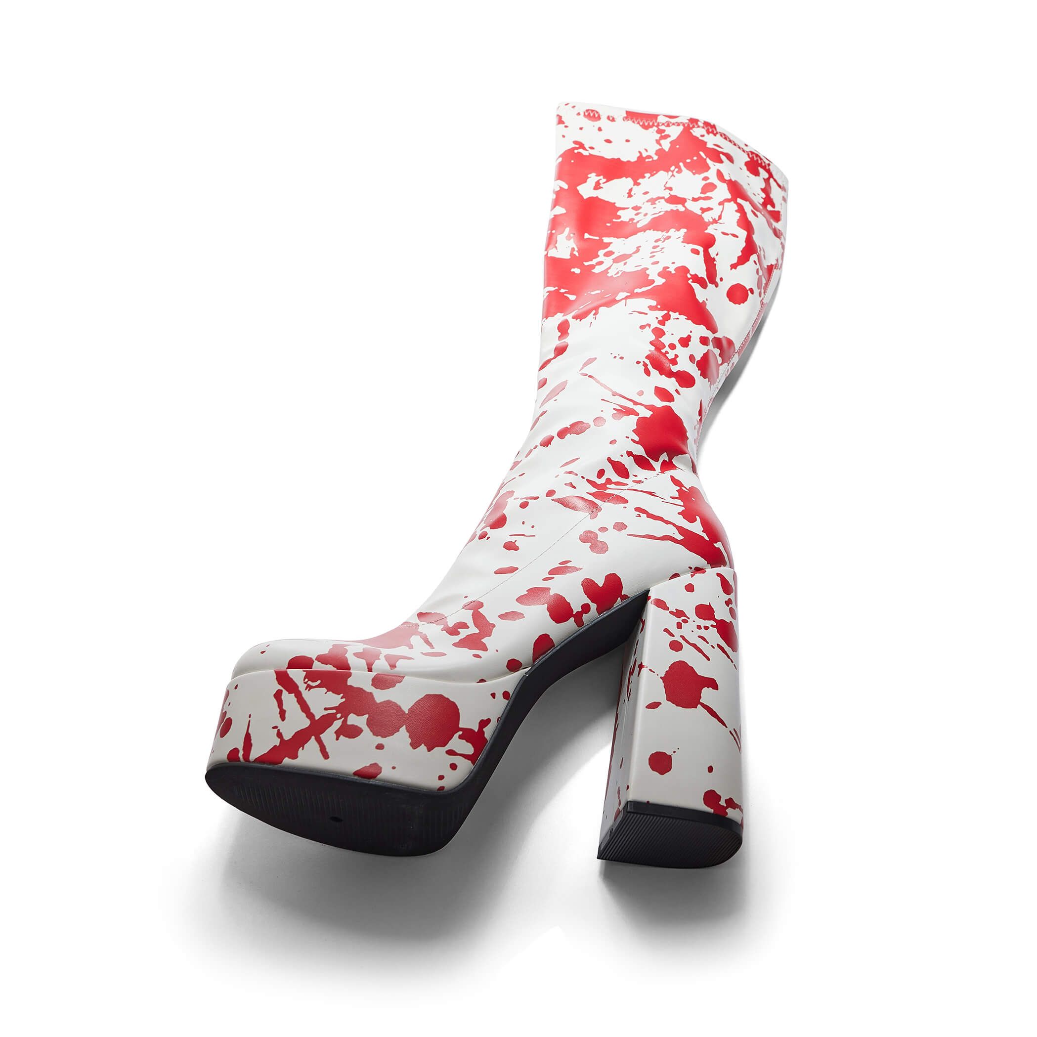 Blood Boiler Platform Heeled Boots - White sold by Koi Footwear product image thumbnail 5