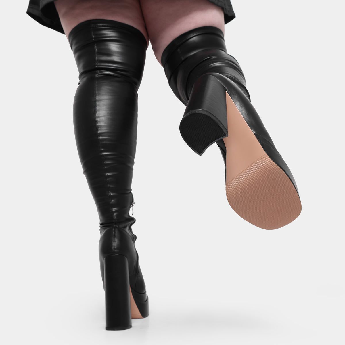 The Redemption Black Stretch Thigh High Boots sold by Koi Footwear product image thumbnail 5