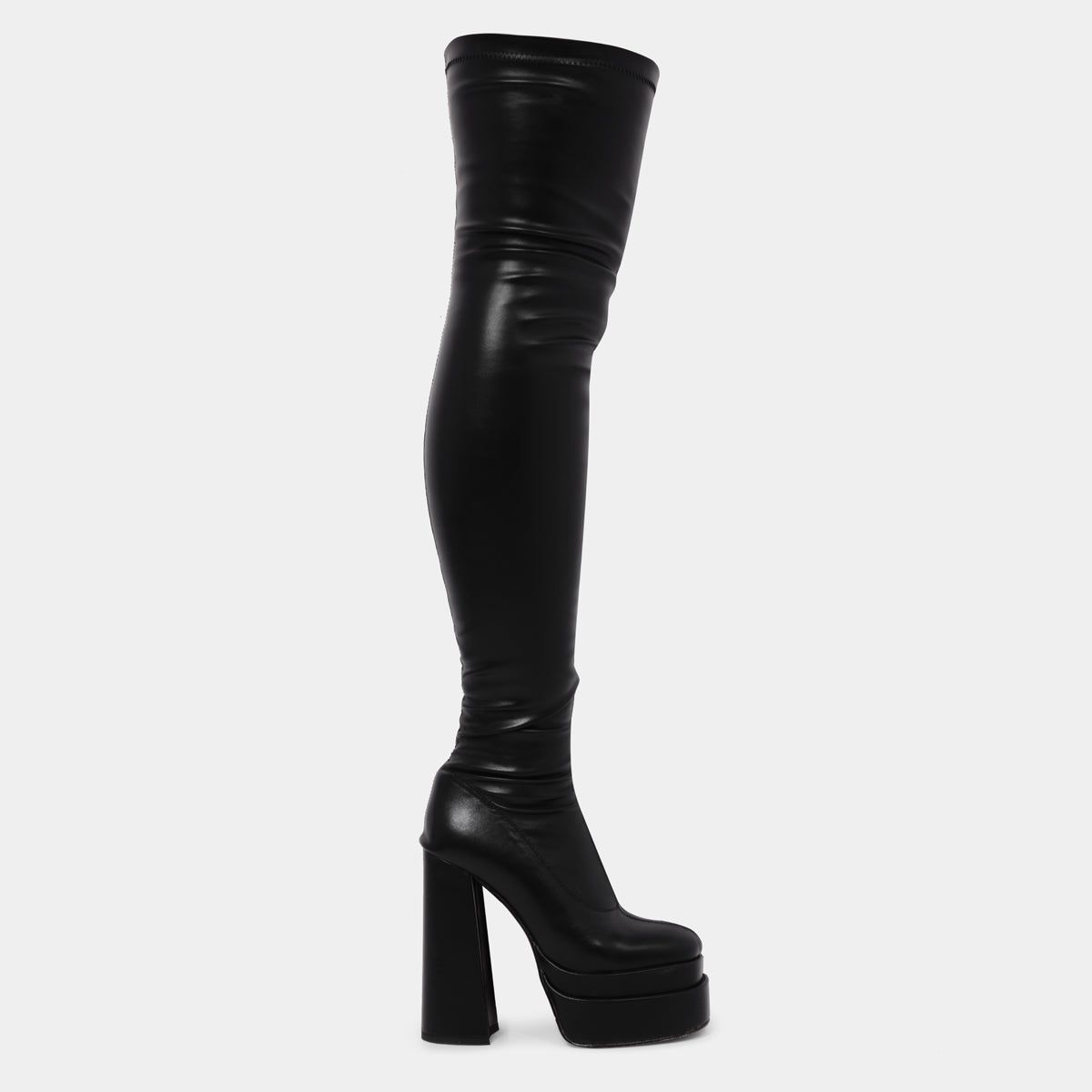 BLACK WORK スカルベスト　hiphop Lamoda Thigh High Skull Print Platform Boots - Black – Dolls