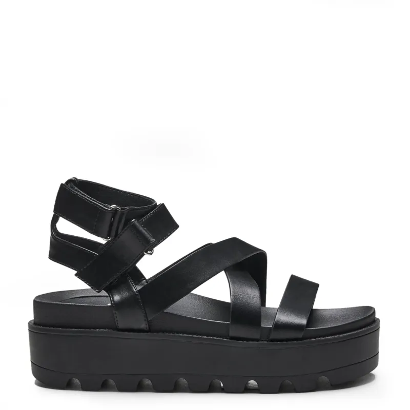 CRIX  Black Chunky Flatform Sandals sold by Koi Footwear