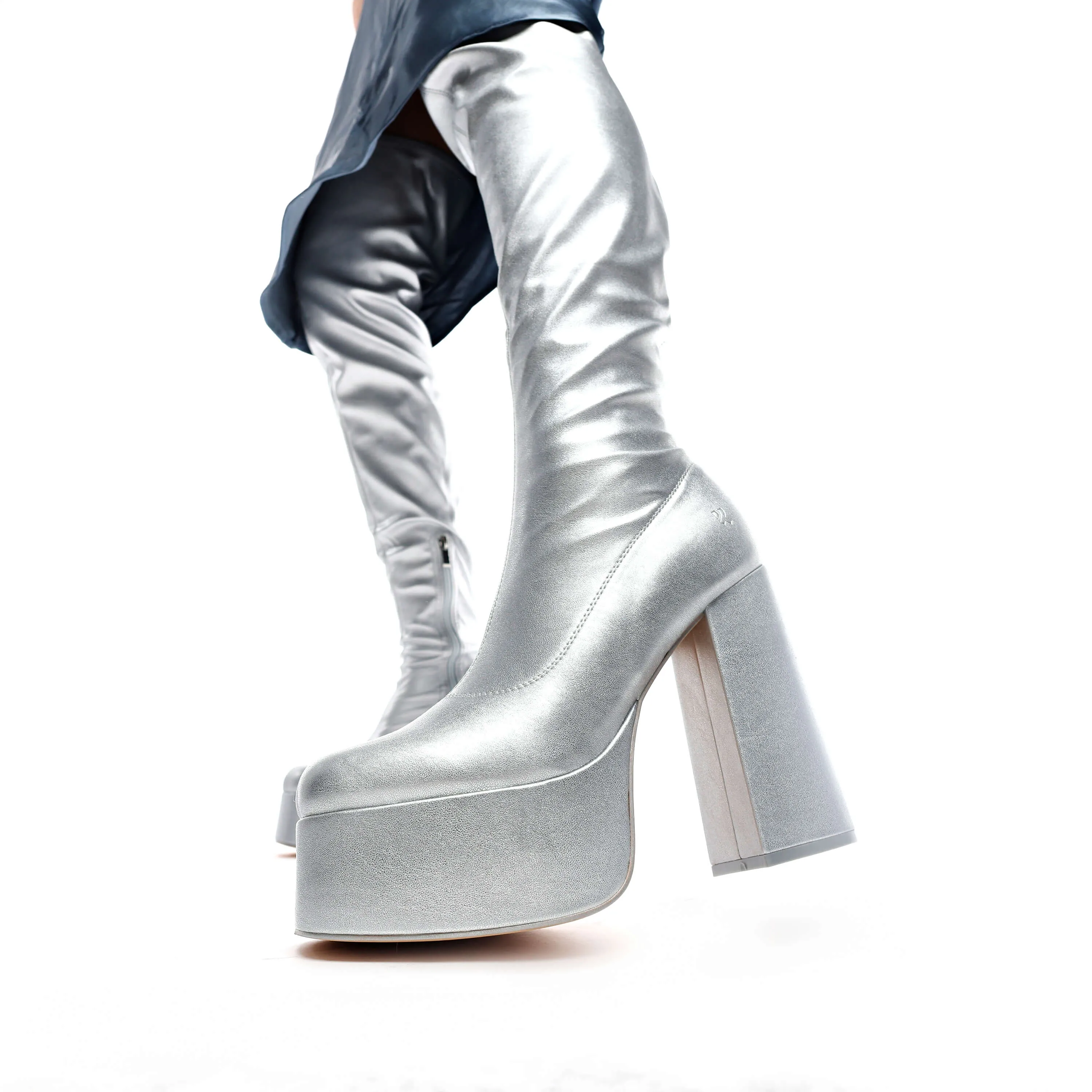 The Redemption Stretch Thigh High Boots - Silver sold by Koi Footwear product image thumbnail 5