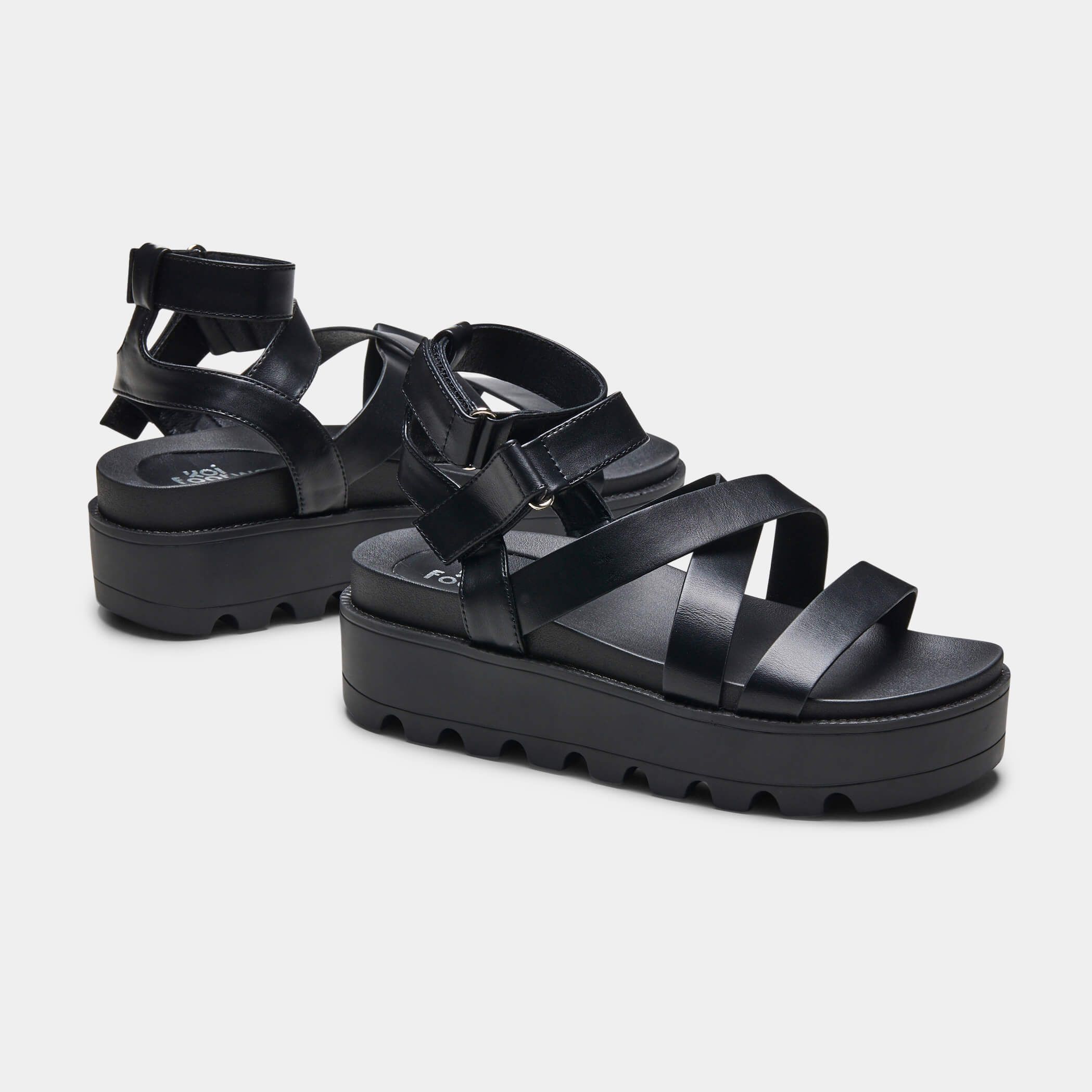 CRIX Black Chunky Flatform Sandals sold by Koi Footwear product image thumbnail 4