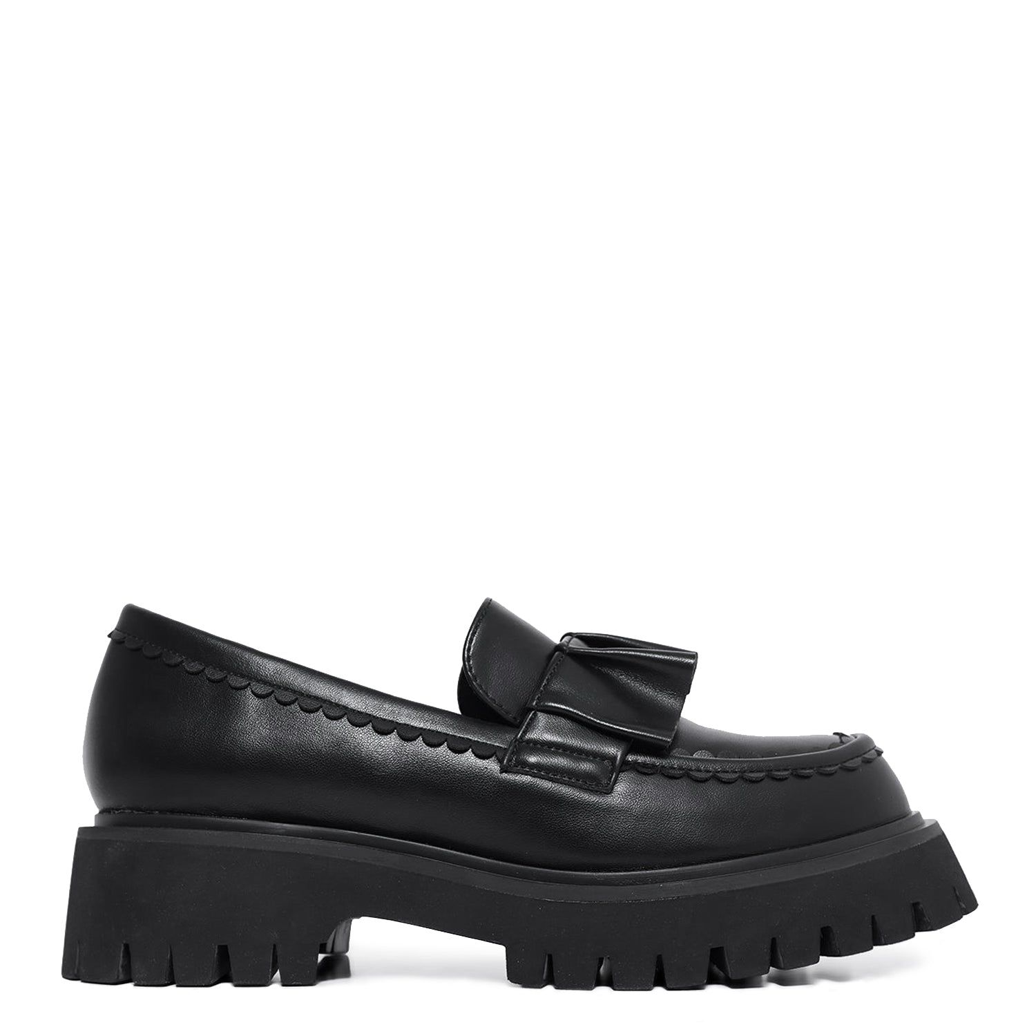 Willow Black Ruffle Loafers sold by Koi Footwear