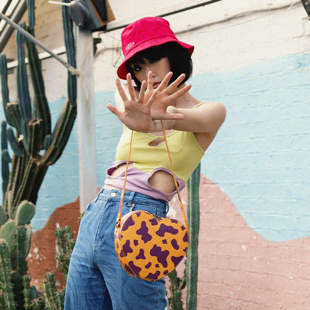 Funky Town Orange Cow Print Bag sold by Koi Footwear product image thumbnail 3