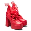 Playboy Infidelity Red Lace Up Heels sold by Koi Footwear