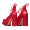 Playboy Infidelity Red Lace Up Heels sold by Koi Footwear