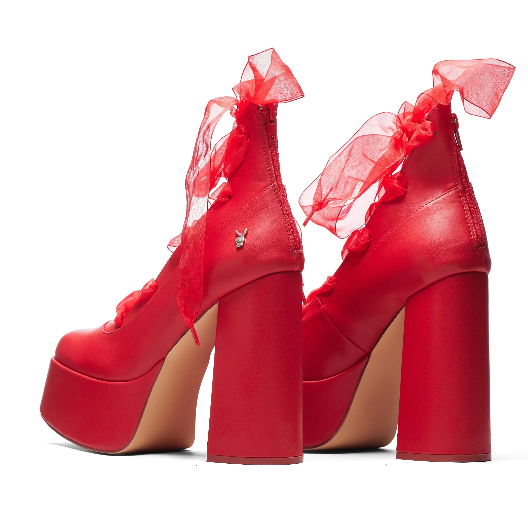 Playboy Infidelity Red Lace Up Heels sold by Koi Footwear product image thumbnail 4