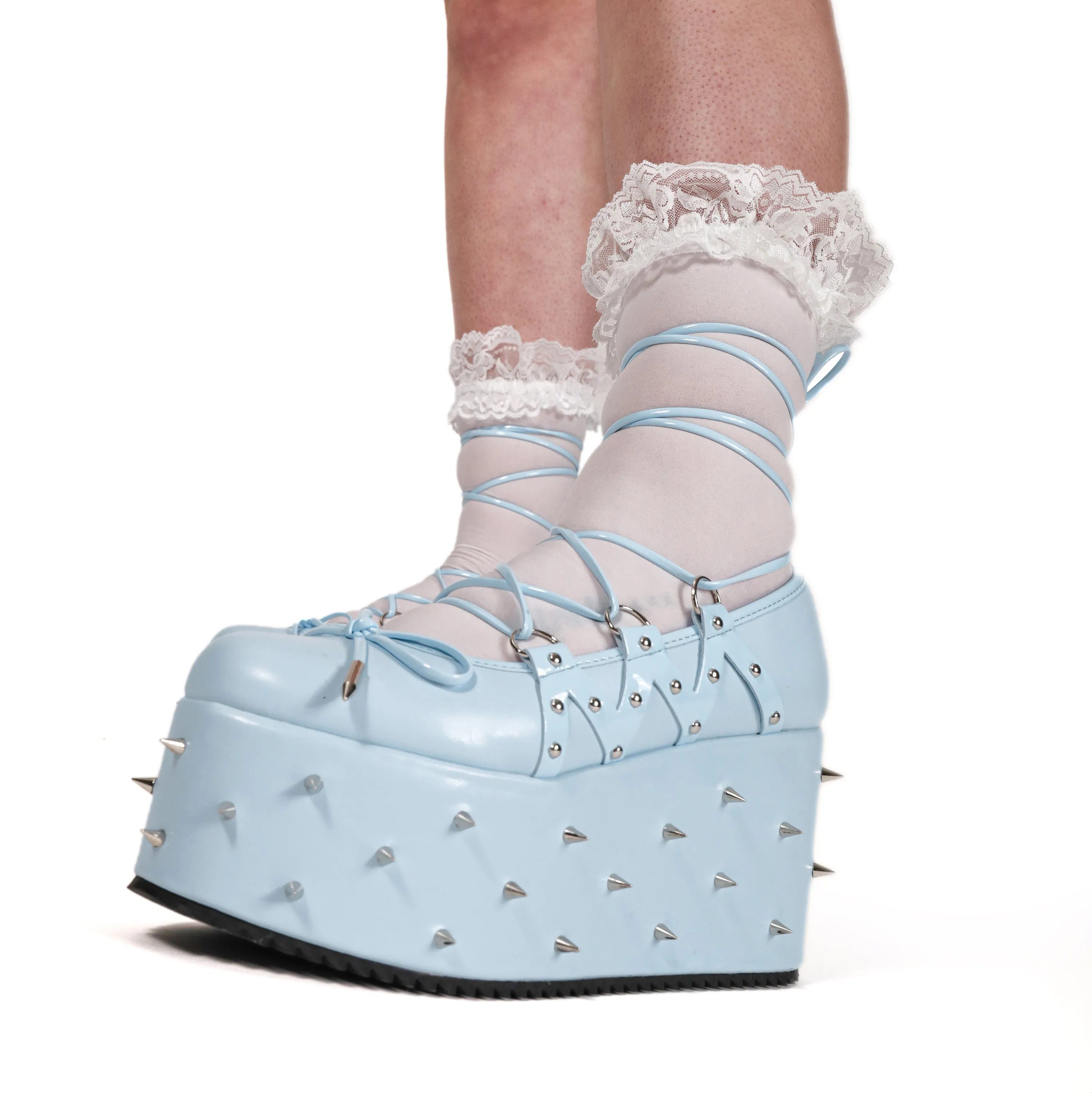 Zorina Lace Up Platform Ballet Shoes - Blue sold by Koi Footwear product image thumbnail 5