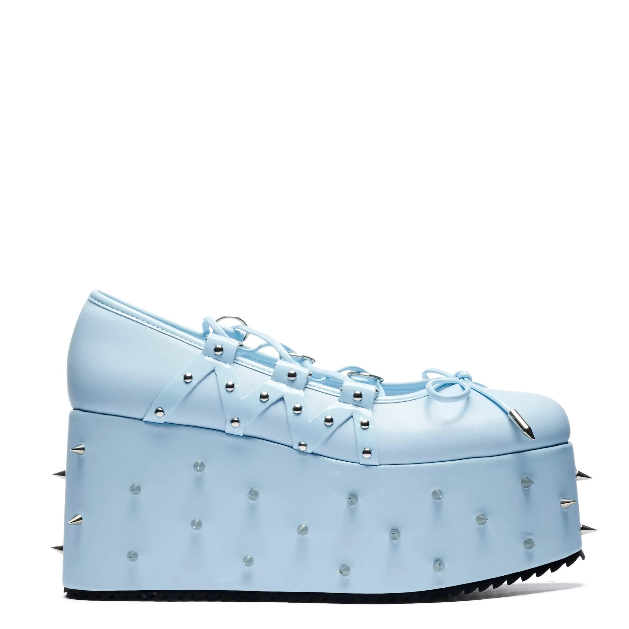 Zorina Lace Up Platform Ballet Shoes - Blue sold by Koi Footwear