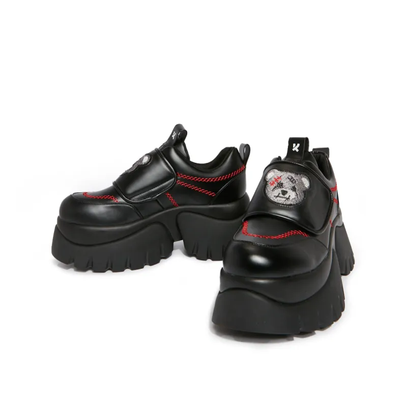 The Terror Of Monakuma Black Vilun Platform Trainers sold by Koi Footwear