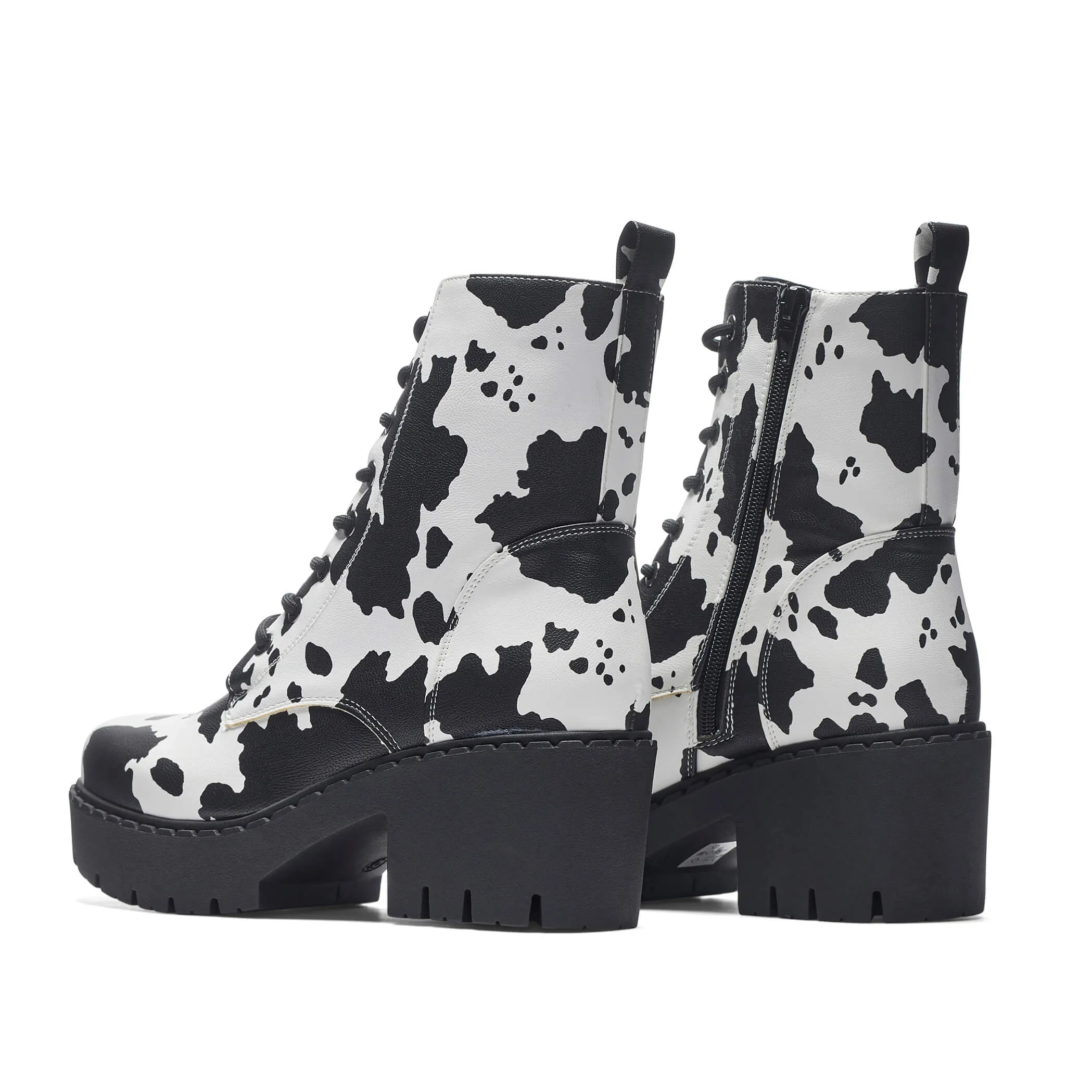 Daisy Cow Print Switch Lace Up Boots sold by Koi Footwear product image thumbnail 5