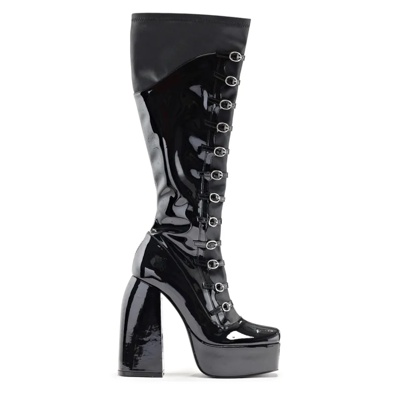Ritual State Patent Long Boots - Black sold by Koi Footwear