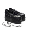Zorina Lace Up Platform Ballet Shoes - Black sold by Koi Footwear