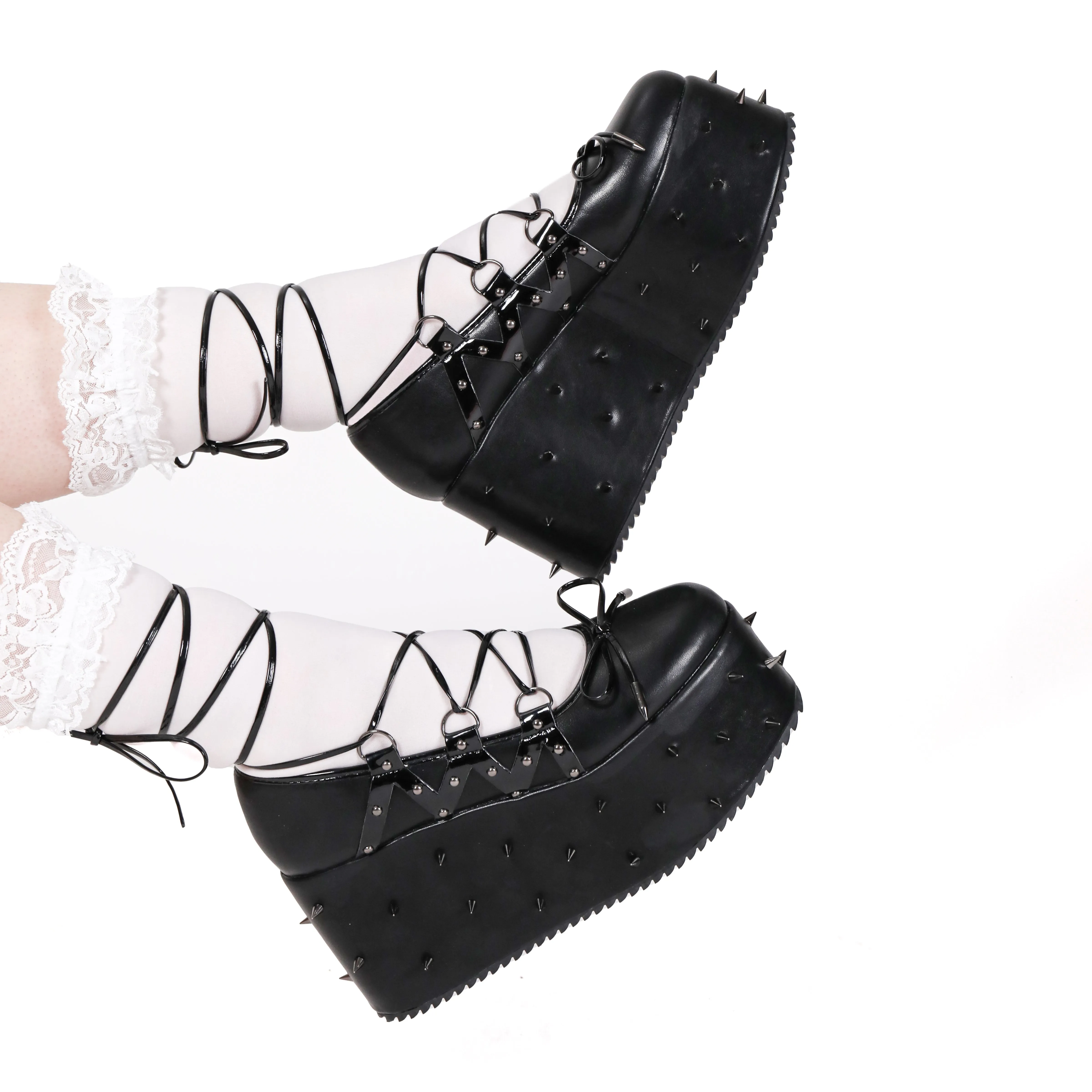 Zorina Lace Up Platform Ballet Shoes - Black sold by Koi Footwear product image thumbnail 2