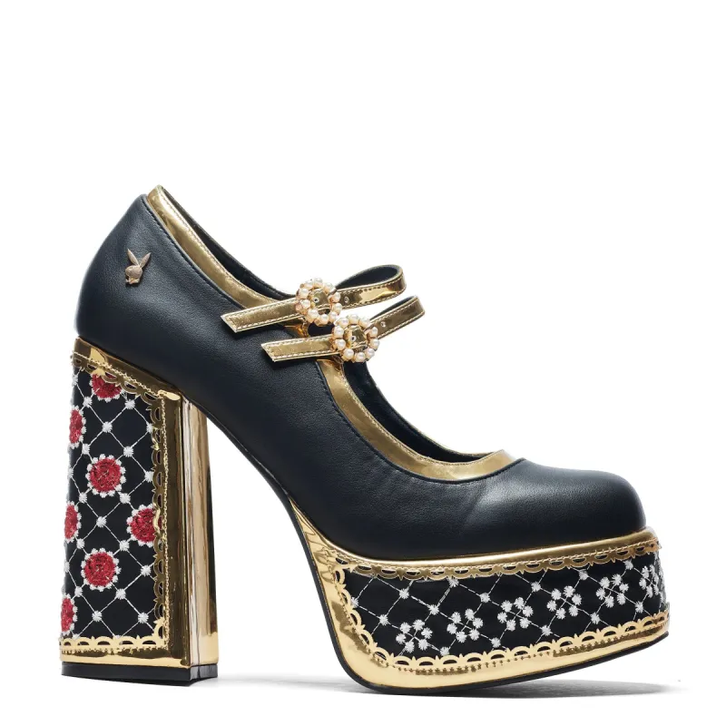 A Royal Playboy World Bejeweled Heels sold by Koi Footwear