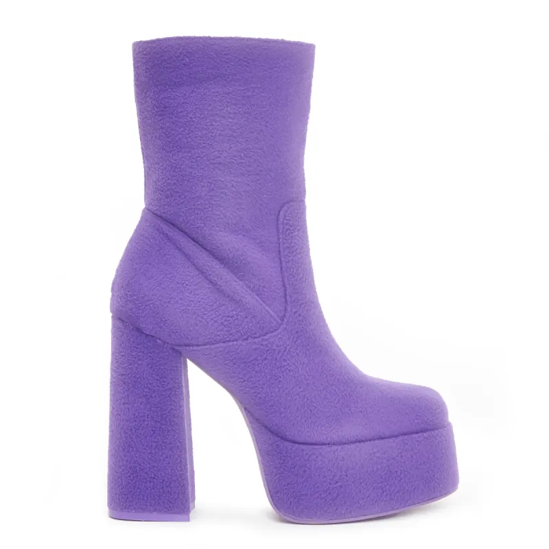 Tinky Winky Fluffy Platform Boots sold by Koi Footwear