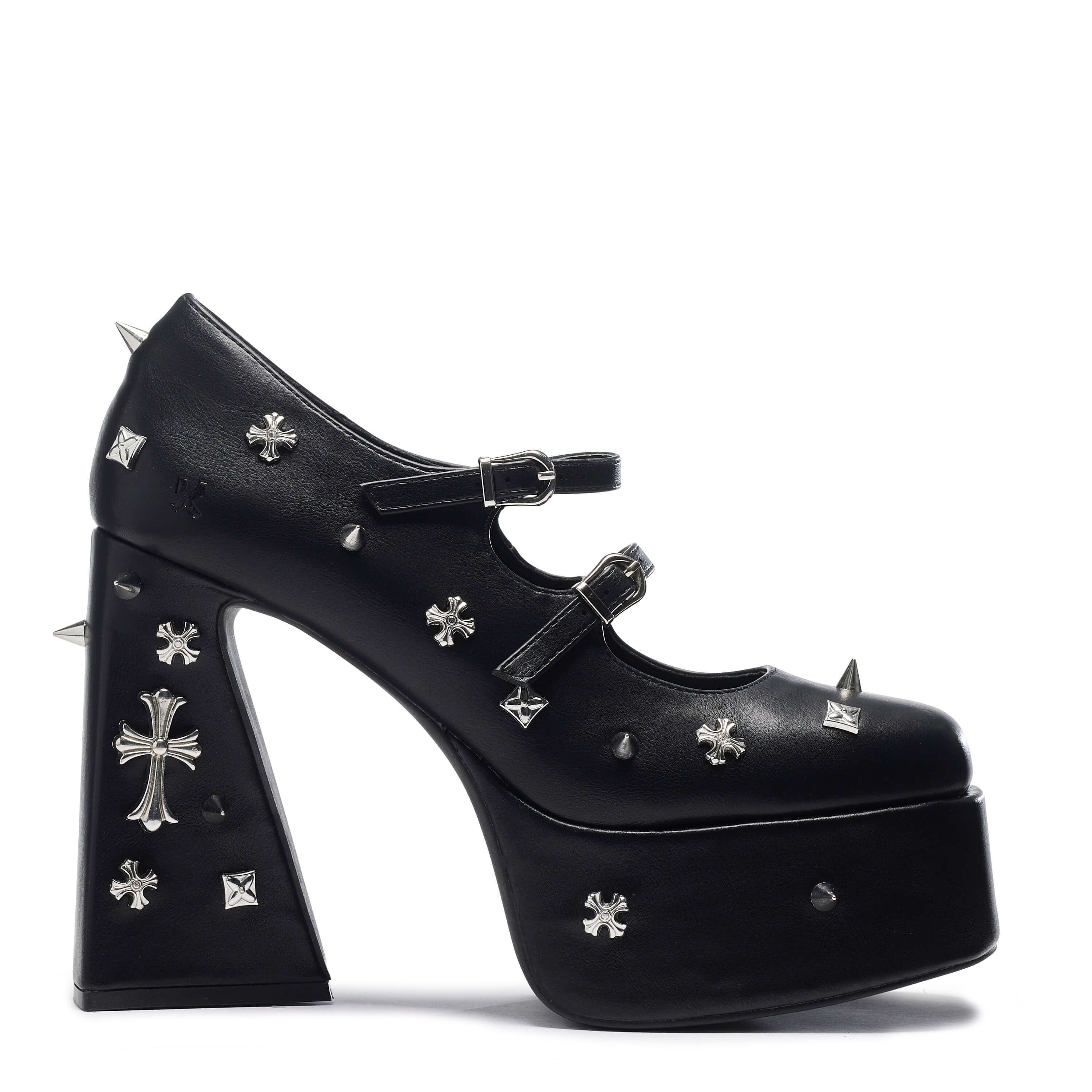 Devil Tears Black Platform Heels sold by Koi Footwear