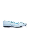 Violetta Lace Up Flat Ballet Shoes - Blue sold by Koi Footwear