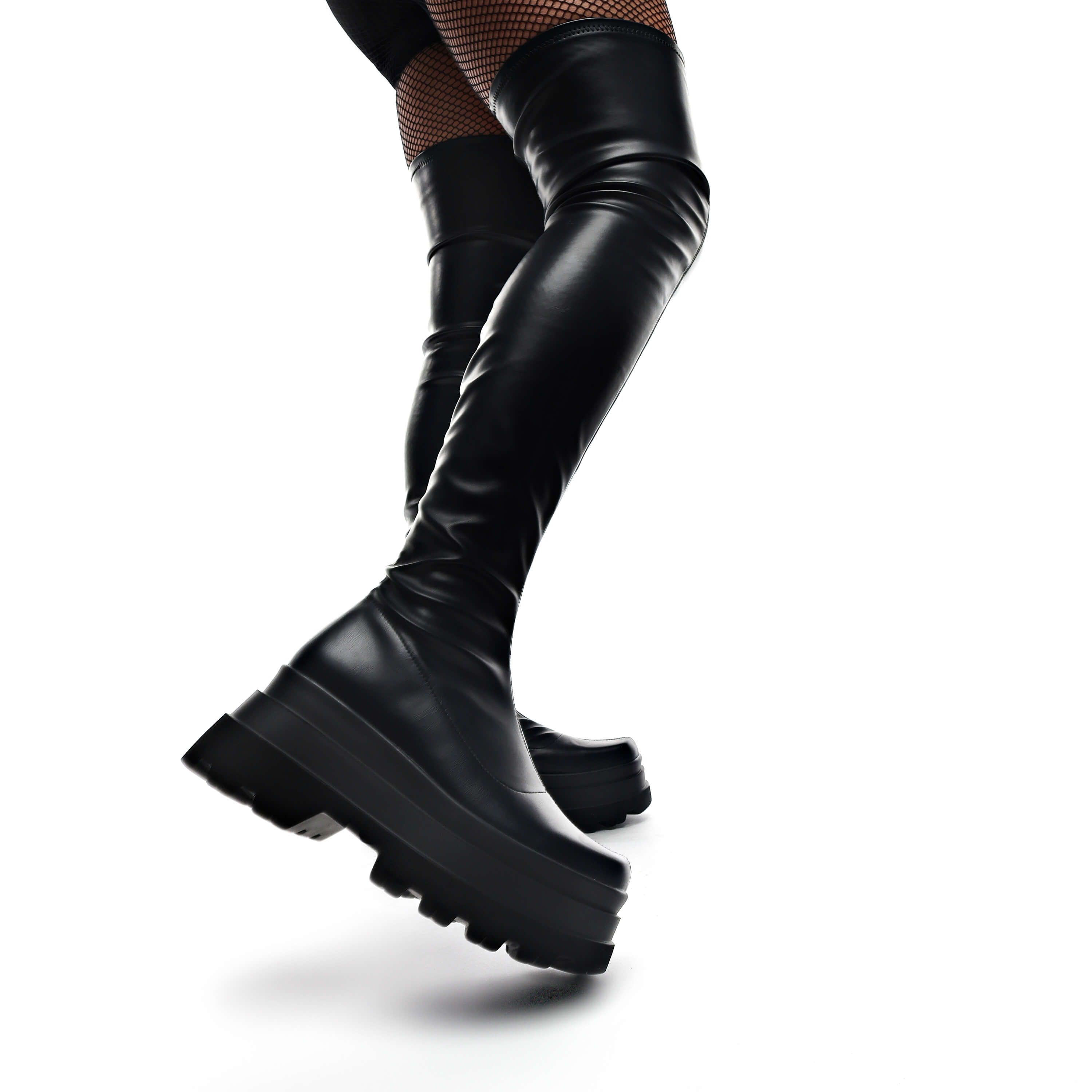 The Elevated UniFlex Plus Size Thigh High Boots sold by Koi Footwear product image thumbnail 11