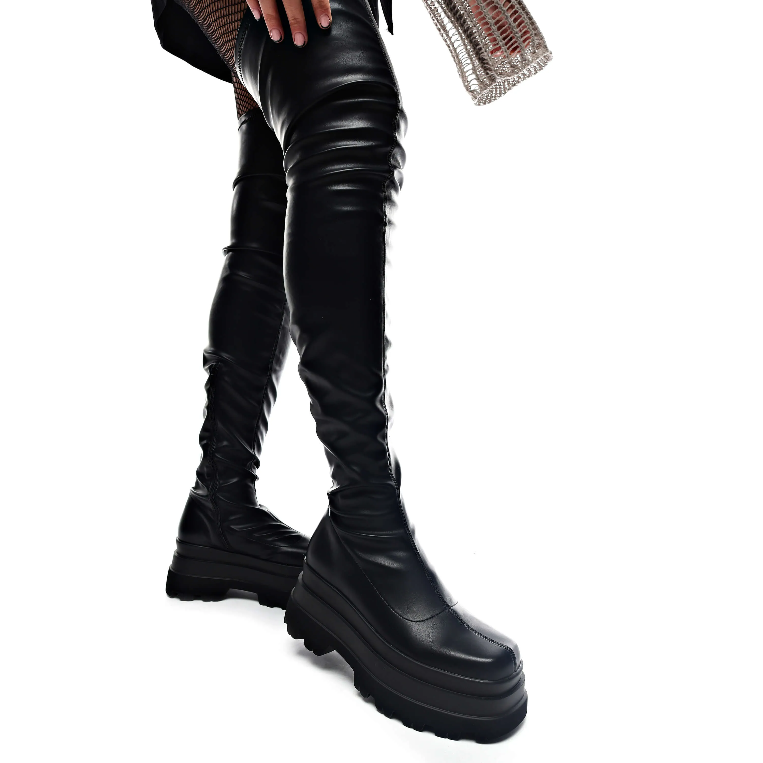 The Elevation Plus Size Thigh High Boots sold by Koi Footwear product image thumbnail 5