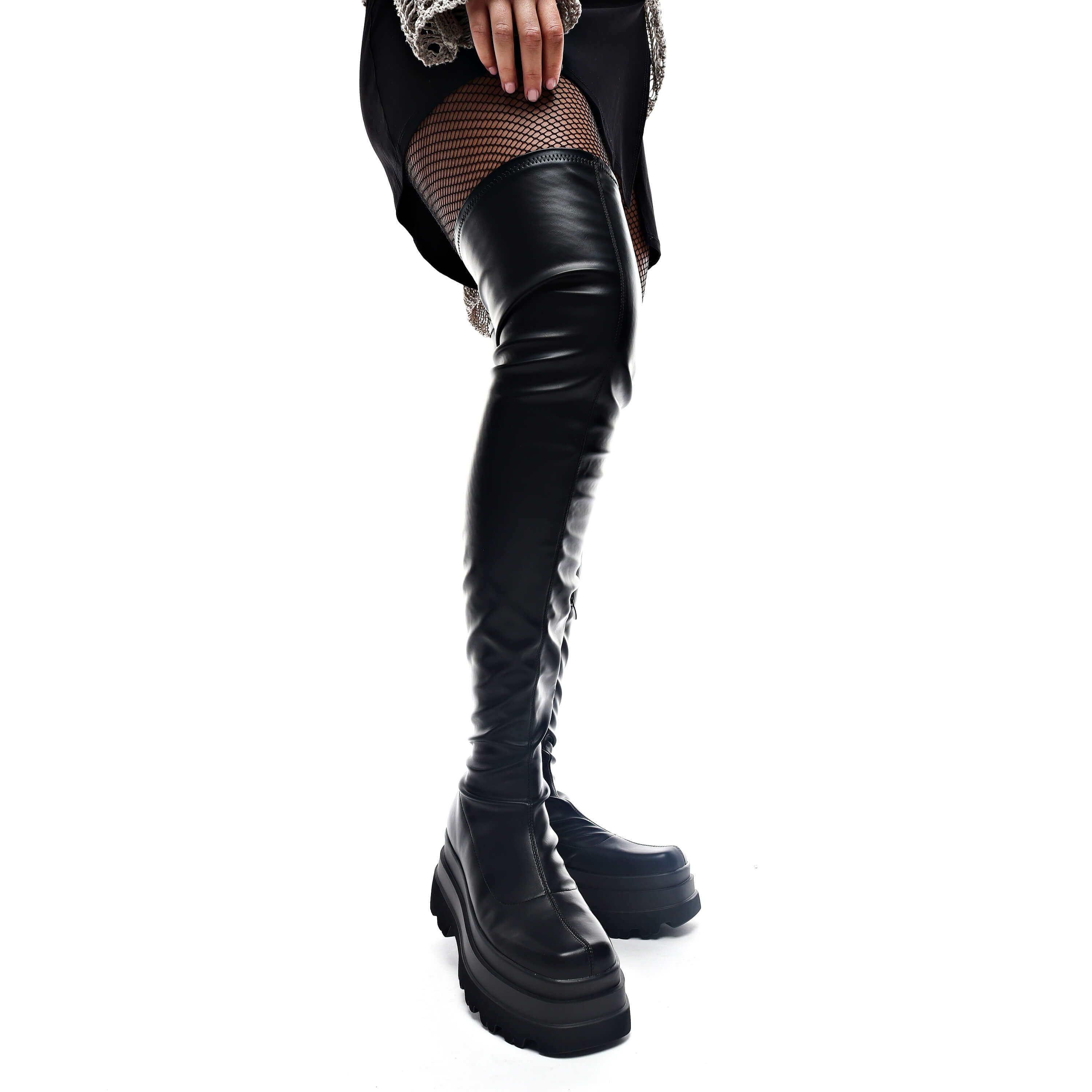 The Elevated UniFlex Plus Size Thigh High Boots sold by Koi Footwear product image thumbnail 8