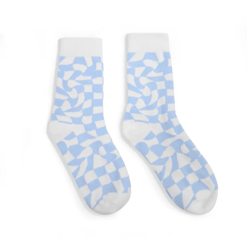 Check Mate Blue Socks sold by Koi Footwear