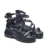 Dark Writings Strappy Chunky Sandals - Black sold by Koi Footwear