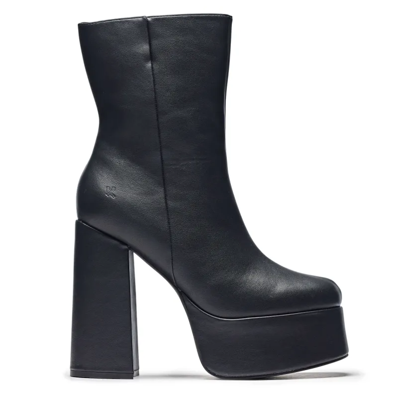 Lexus Black Platform Heeled Boots sold by Koi Footwear