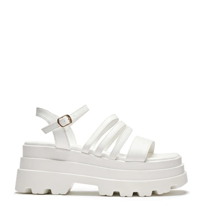 Lyra White Strappy Trident Sandals sold by Koi Footwear