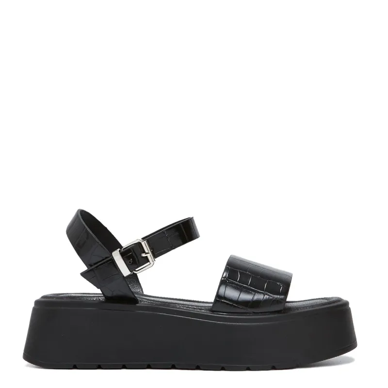 Grecia Black Croc Chunky Sandals sold by Koi Footwear