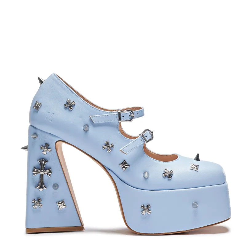 Devil Tears Blue Platform Heels sold by Koi Footwear