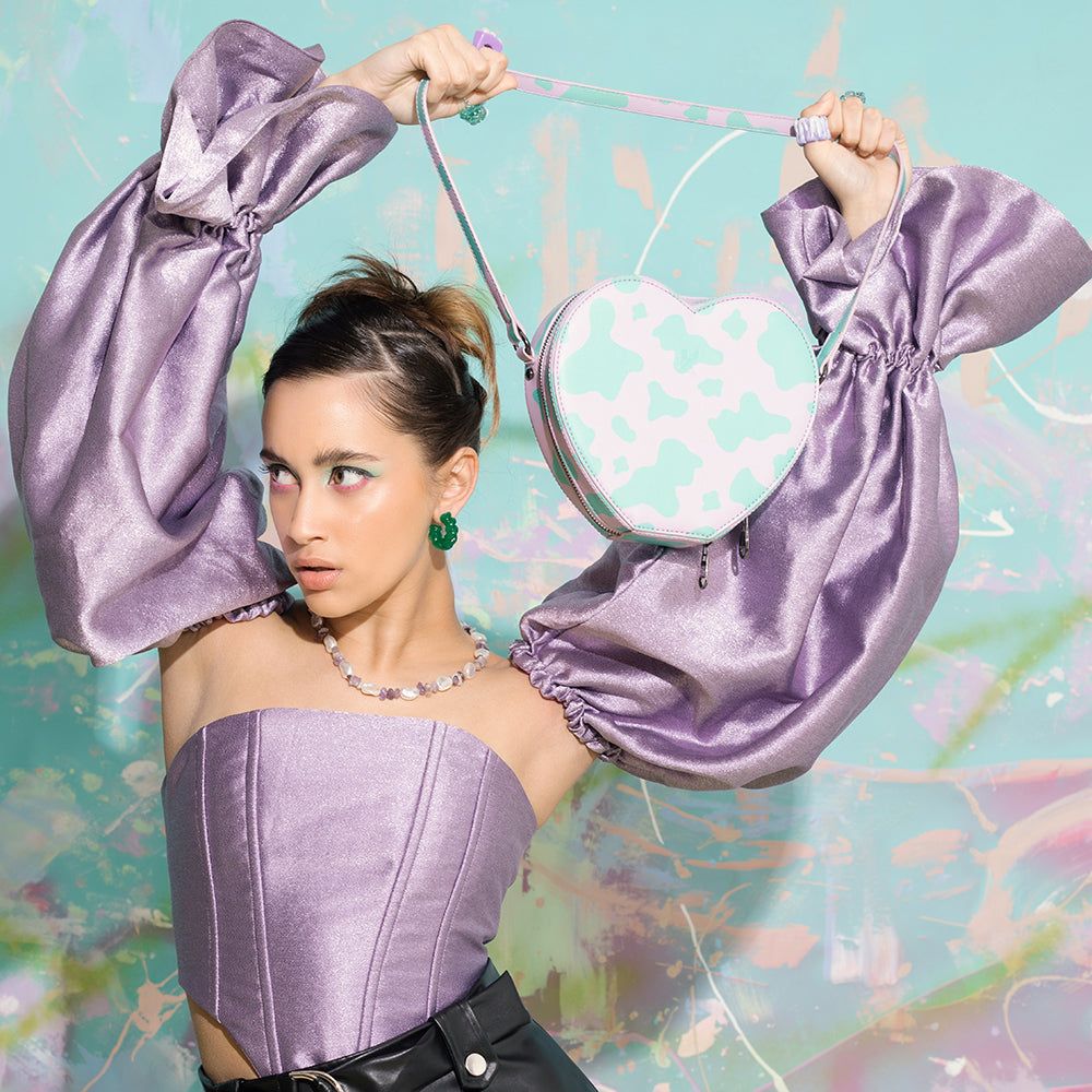 Funky Town Lilac Cow Print Bag sold by Koi Footwear product image thumbnail 2