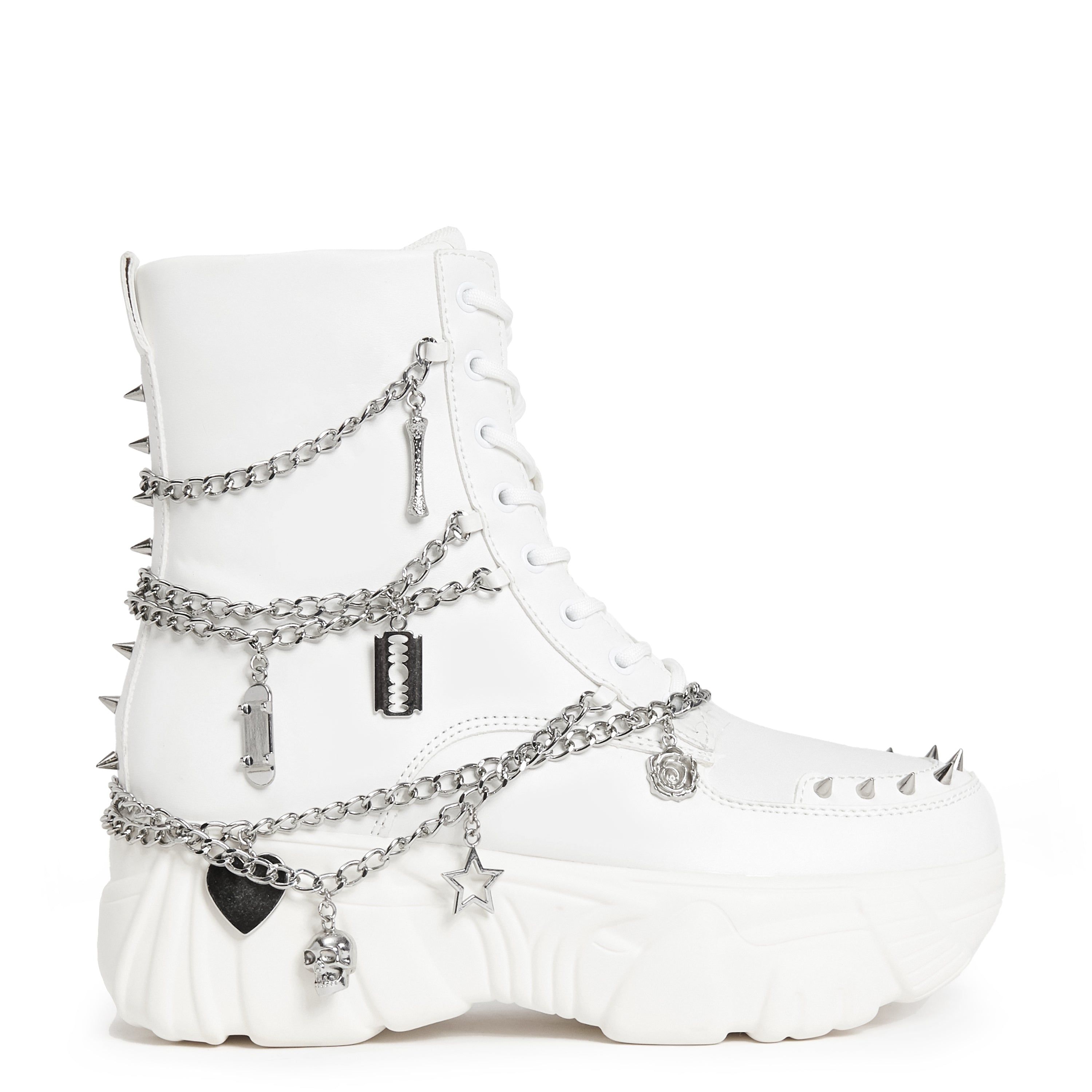 Boned Catch White Mystic Charm Boots sold by Koi Footwear