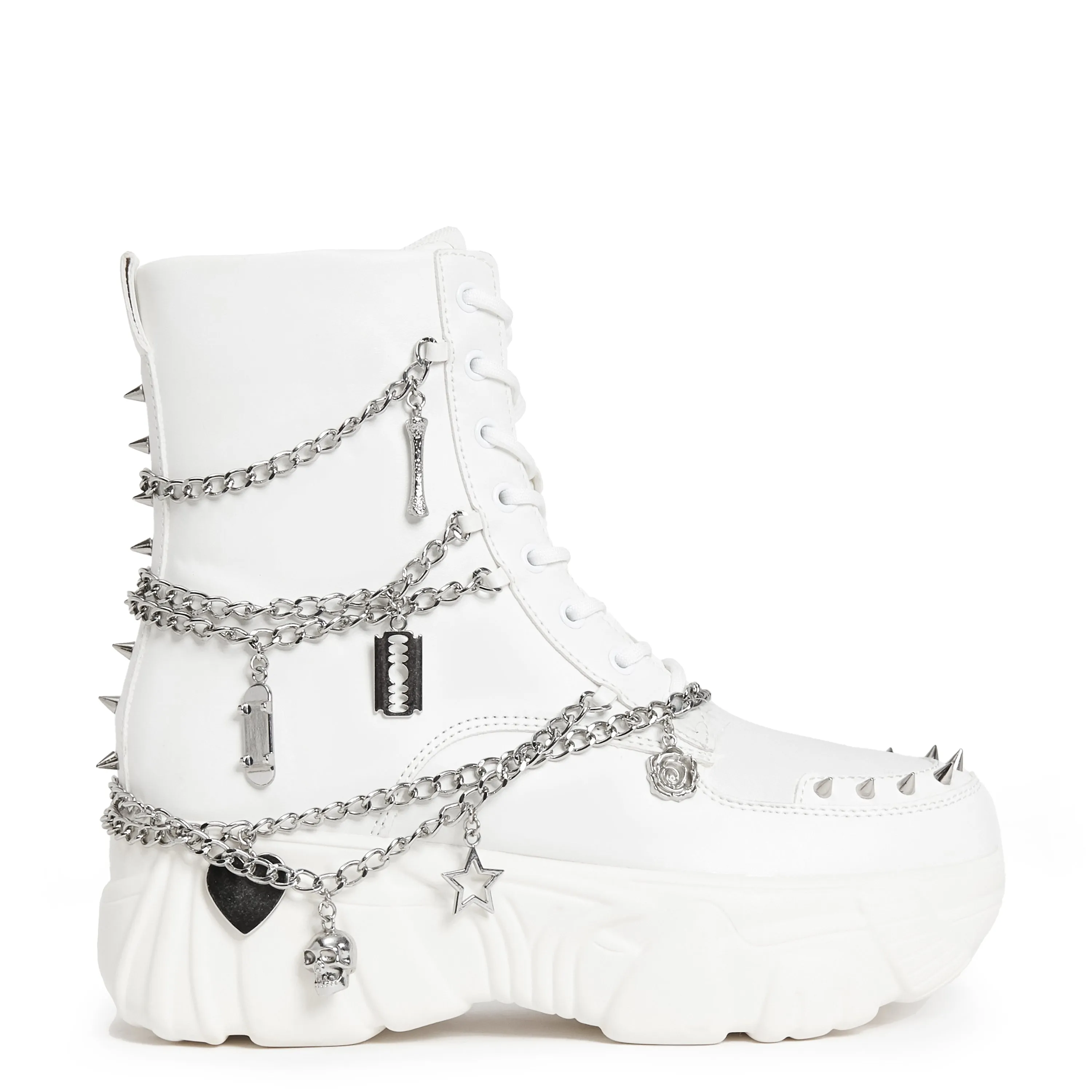 Boned Catch White Mystic Charm Boots sold by Koi Footwear