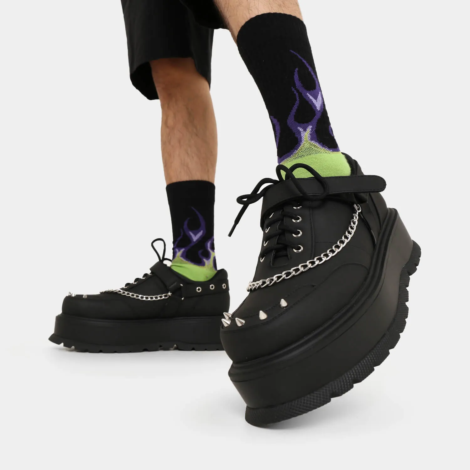 Retrograde Rebel Men's Black Platform Shoes sold by Koi Footwear product image thumbnail 3
